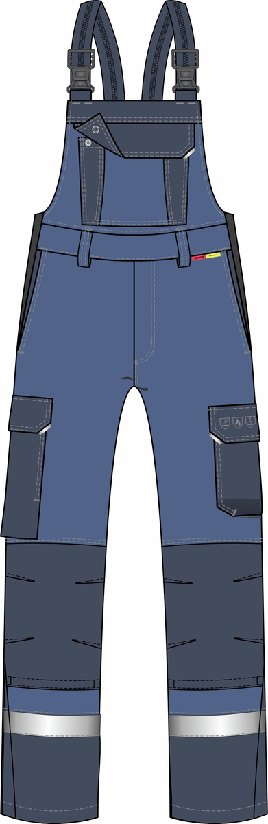 CWS Multinorm Premium: Dungarees Blue/Darkblue w. Reflective Stripes view 5