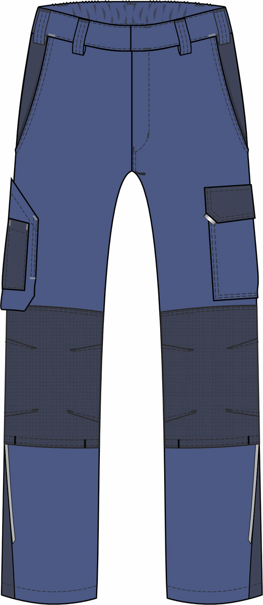 CWS Industry Comfort: Trousers Blue/Darkblue w. Kneepad Pockets view 3