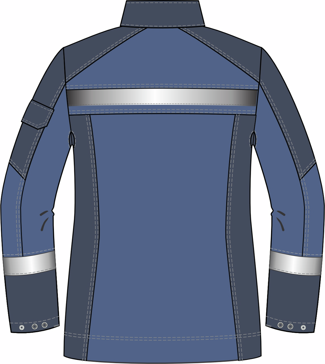 CWS Multinorm Premium: Work Jacket Ladies Blue/Darkblue w. Reflective Stripes view 4