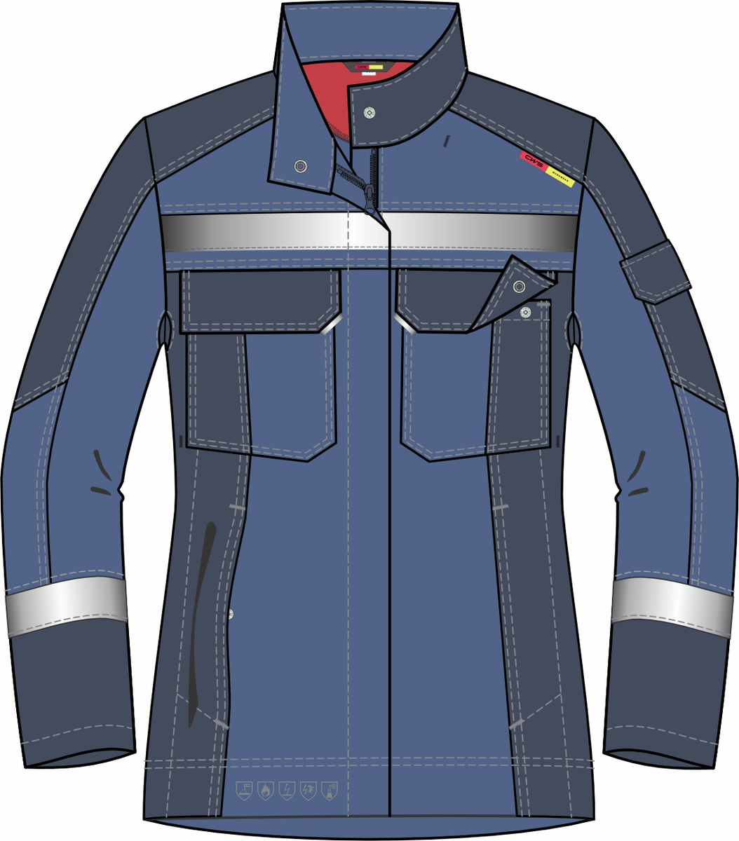 CWS Multinorm Premium: Work Jacket Ladies Blue/Darkblue w. Reflective Stripes view 5