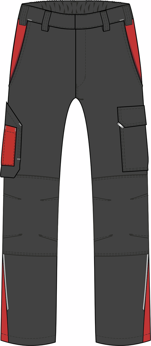 CWS Industry Comfort: Trousers Darkgrey/Red view 2