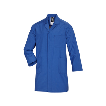 CWS ESD Safe Line Pánsky pracovný plášť modrý s dlhými rukávmi