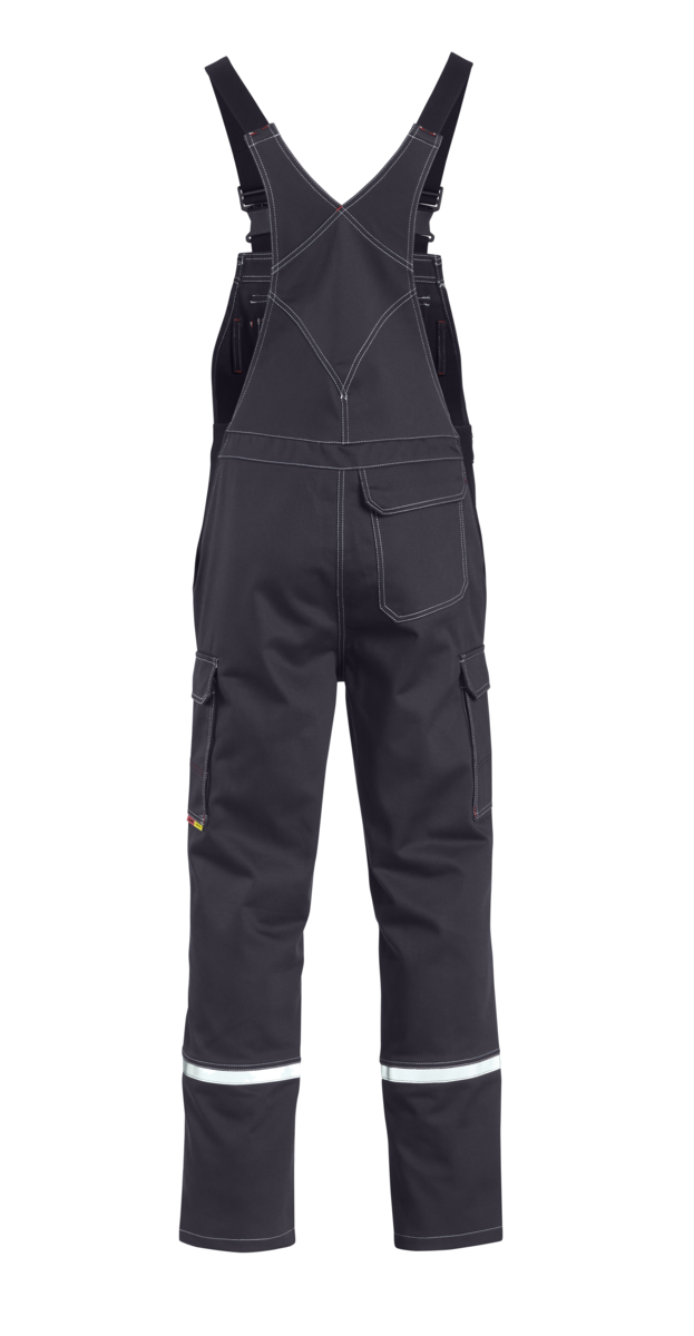 CWS Alpha Welding 2: Dungarees Darkgrey w. Reflective Stripes w. Kneepad Pockets view 2