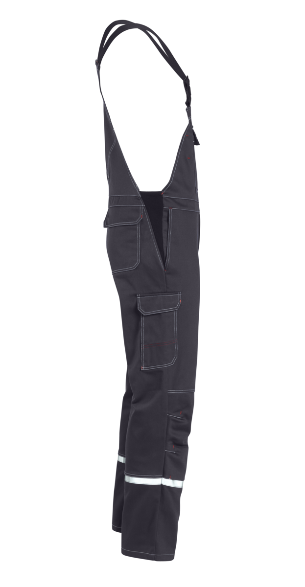 CWS Alpha Welding 2: Dungarees Darkgrey w. Reflective Stripes w. Kneepad Pockets view 3