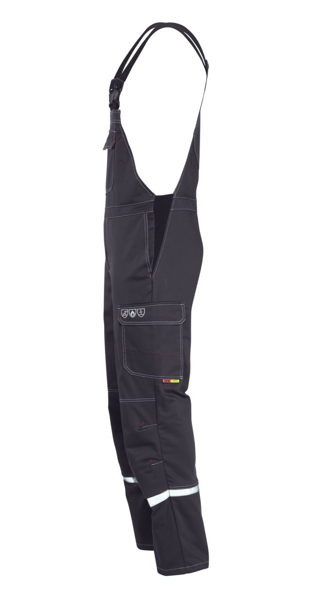 CWS Alpha Welding 2: Dungarees Darkgrey w. Reflective Stripes w. Kneepad Pockets view 4