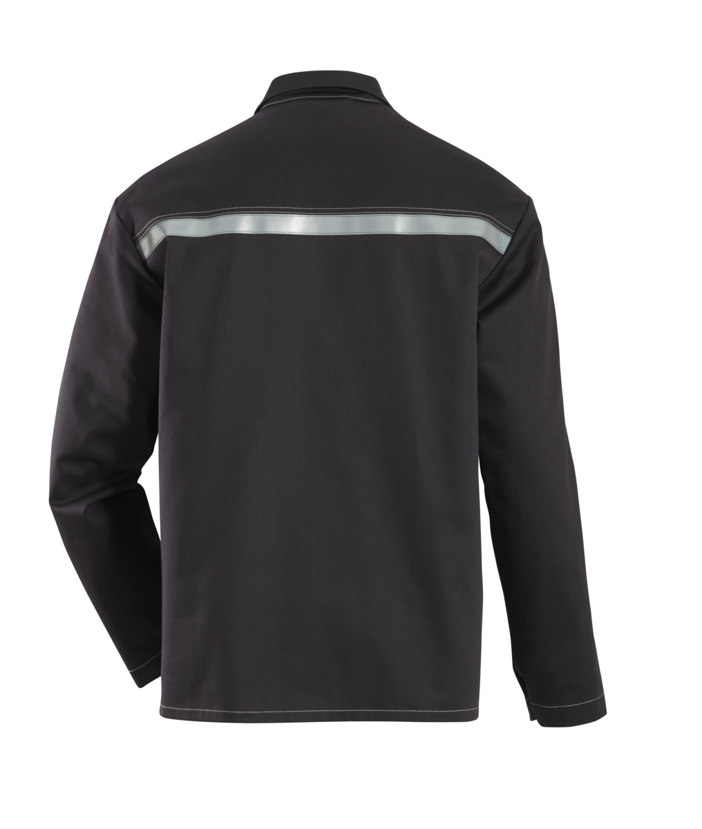 CWS Alpha Welding 2: Work Jacket Darkgrey w. Reflective Stripes view 2