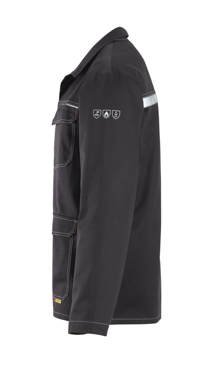 CWS Alpha Welding 2: Work Jacket Darkgrey w. Reflective Stripes view 4