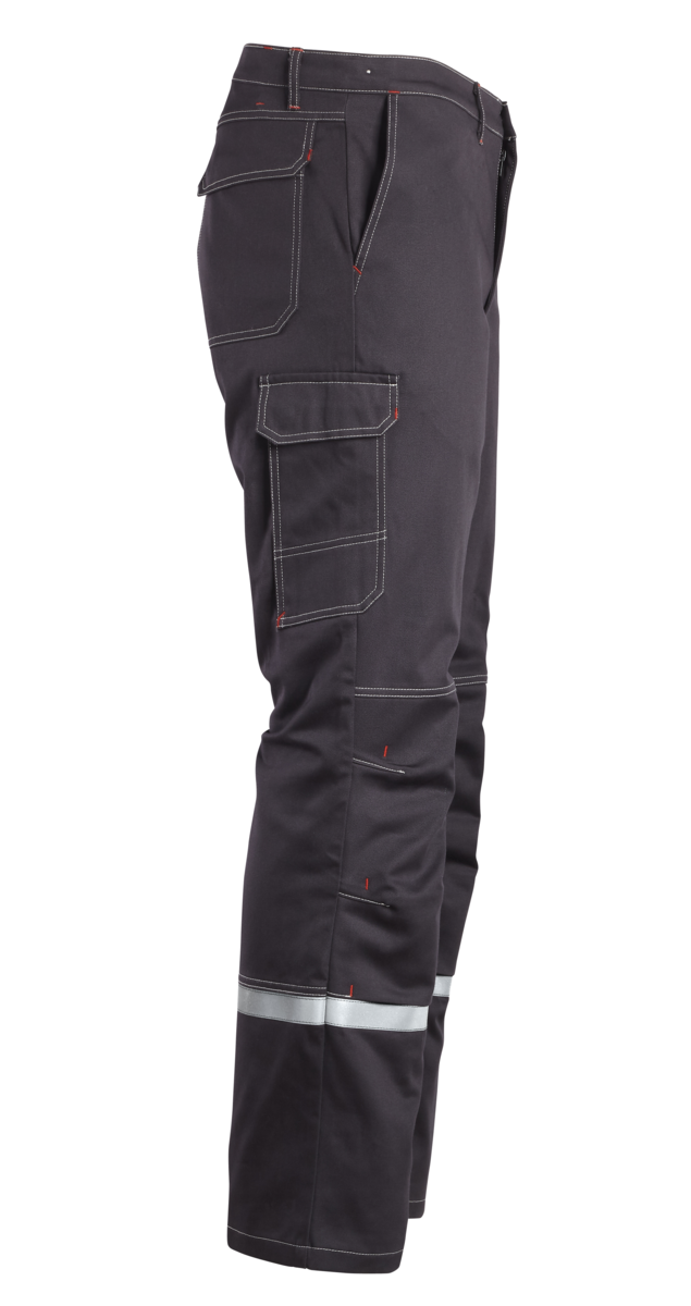 CWS Alpha Welding 2: Trousers Darkgrey w. Reflective Stripes w. Kneepad Pockets view 3