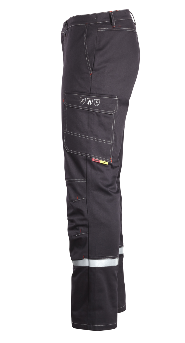 CWS Alpha Welding 2: Trousers Darkgrey w. Reflective Stripes w. Kneepad Pockets view 4