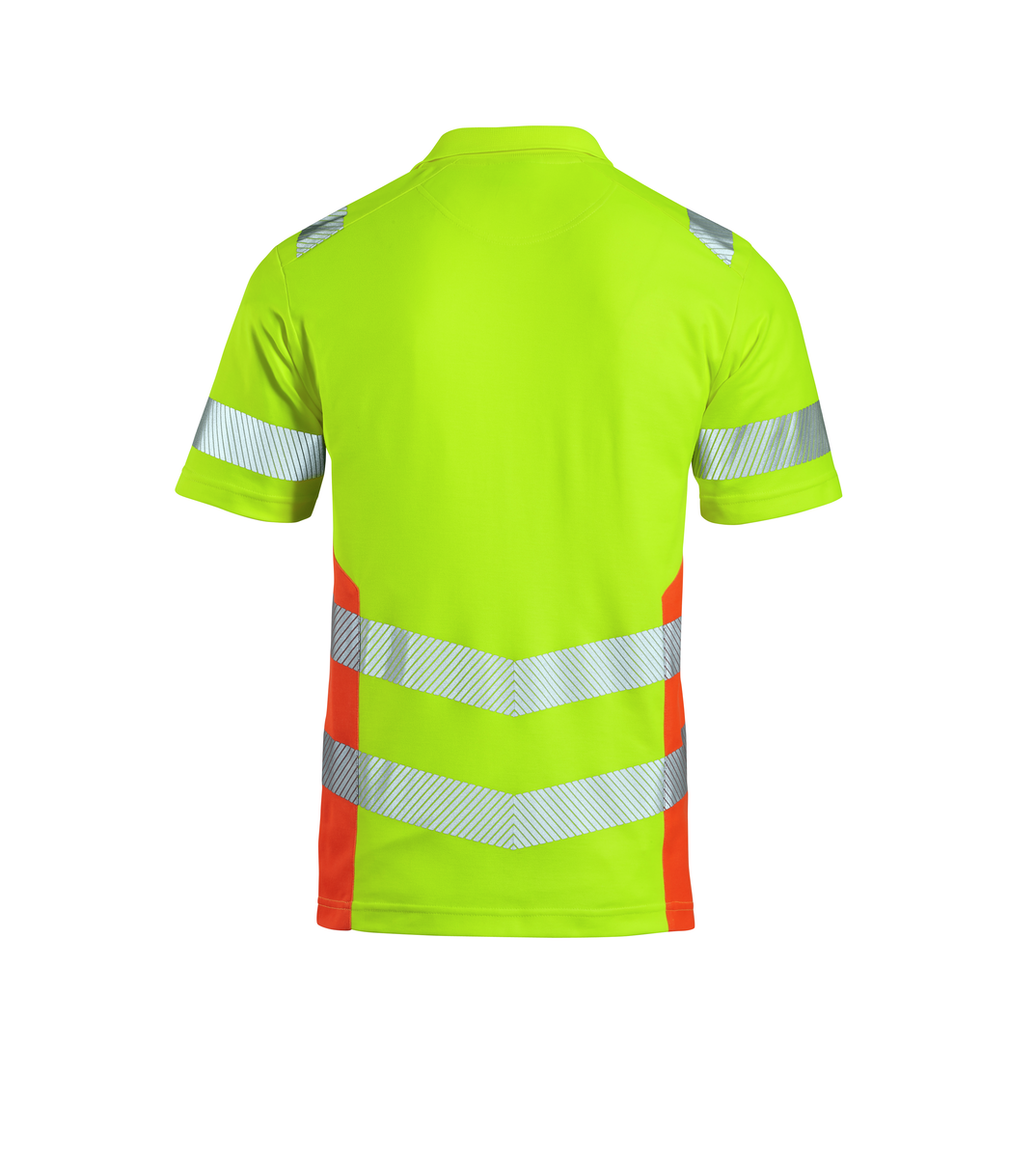 CWS Core HighVis: Poloshirt High Vis Yellow/High Vis Orange w. Reflective Stripes Short Sleeves view 2