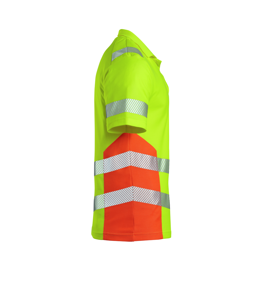 CWS Core HighVis: Poloshirt High Vis Yellow/High Vis Orange w. Reflective Stripes Short Sleeves view 3
