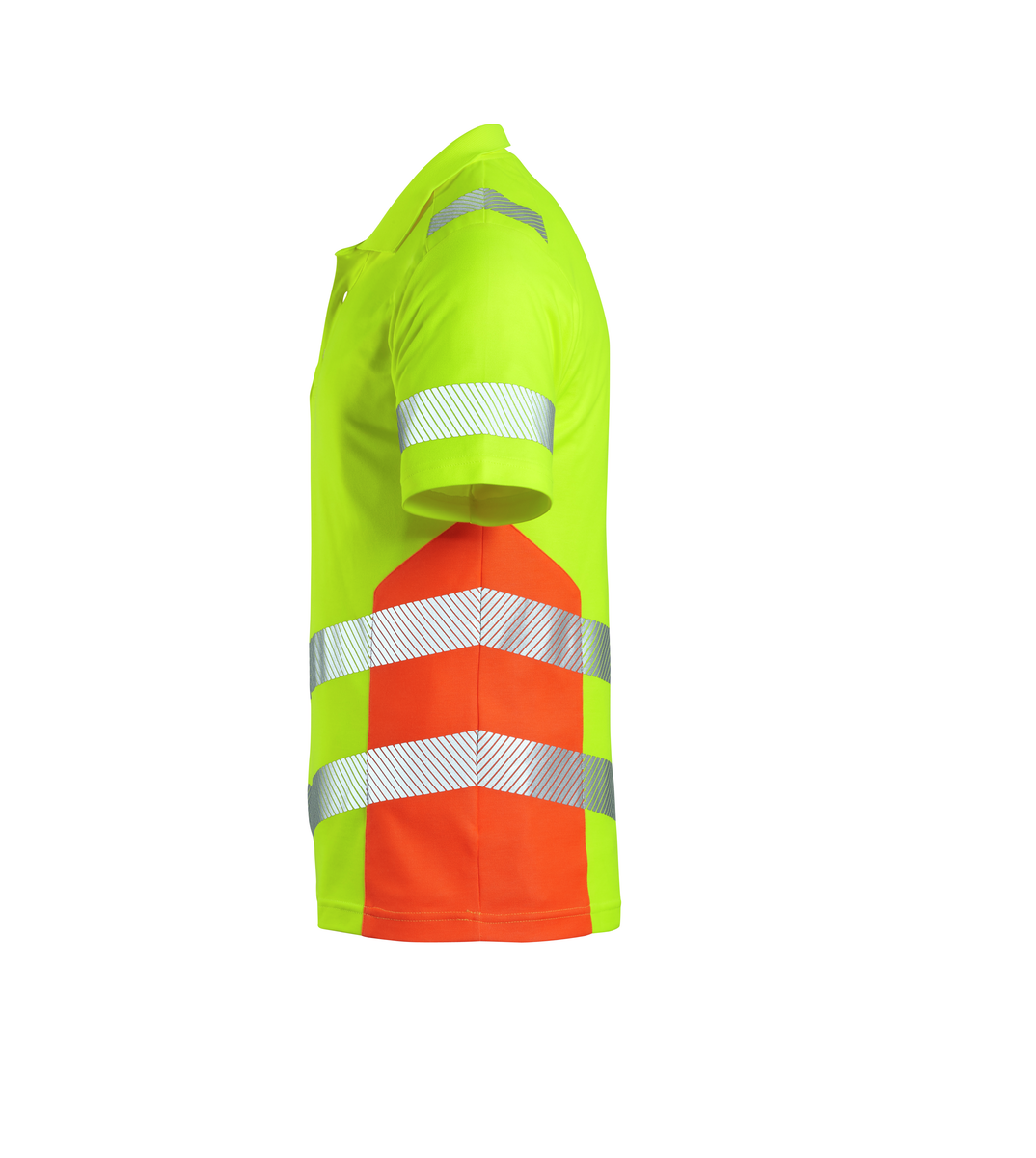 CWS Core HighVis: Poloshirt High Vis Yellow/High Vis Orange w. Reflective Stripes Short Sleeves view 4