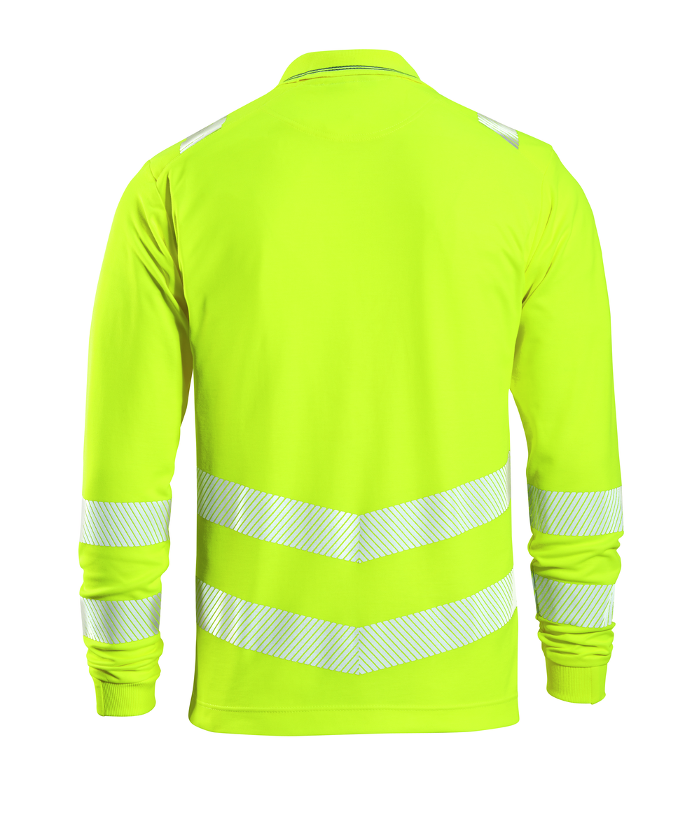 CWS Core HighVis: Poloshirt High Vis Yellow Long Sleeves view 2