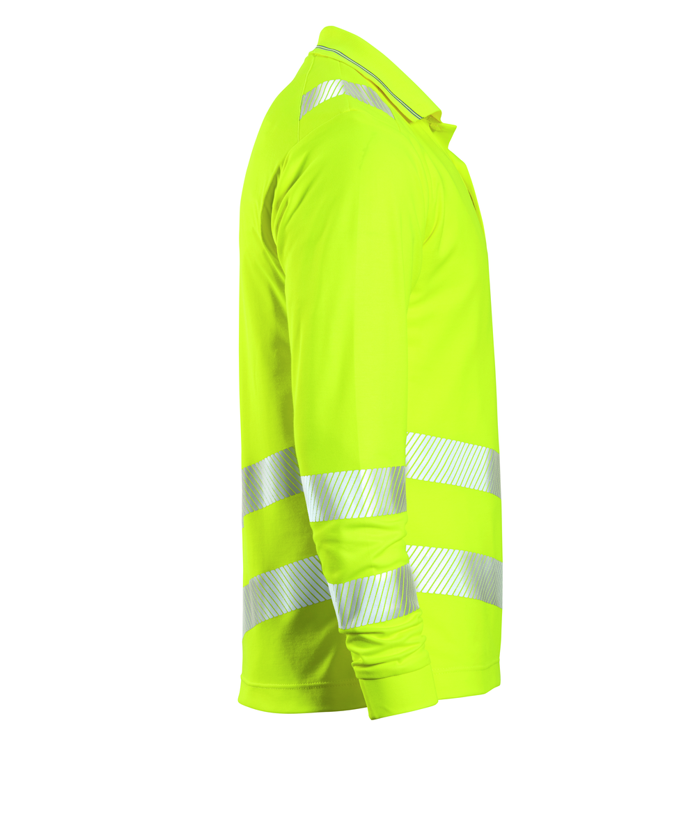 CWS Core HighVis: Poloshirt High Vis Yellow Long Sleeves view 3