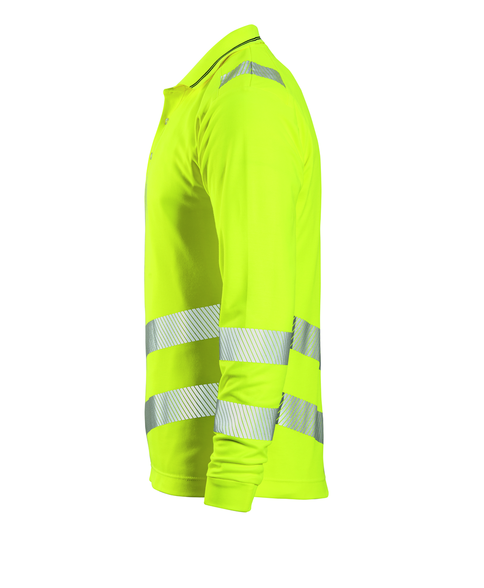 CWS Core HighVis: Poloshirt High Vis Yellow Long Sleeves view 4