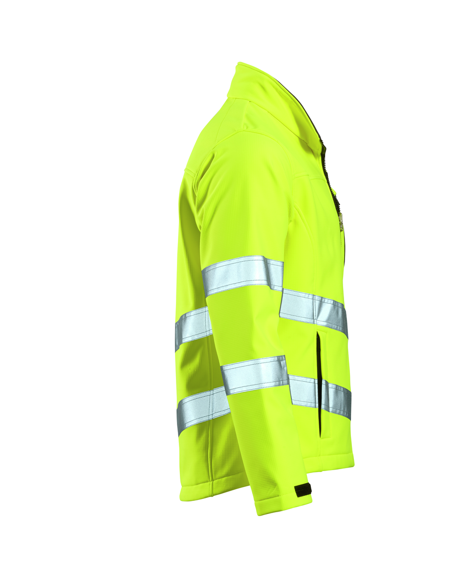CWS Core HighVis: Softshell jakna visoke vidljivosti rumene barve z odsevnimi črtami view 3