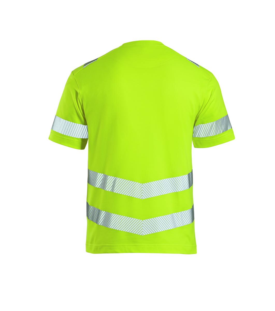 CWS Core HighVis: T-Shirt High Vis Yellow w. Reflective Stripes Short Sleeves view 2
