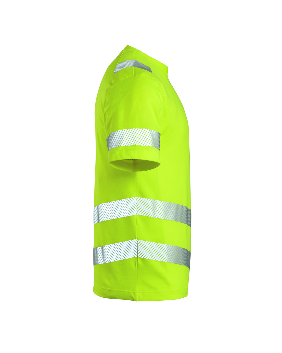 CWS Core HighVis: T-Shirt High Vis Yellow w. Reflective Stripes Short Sleeves view 3