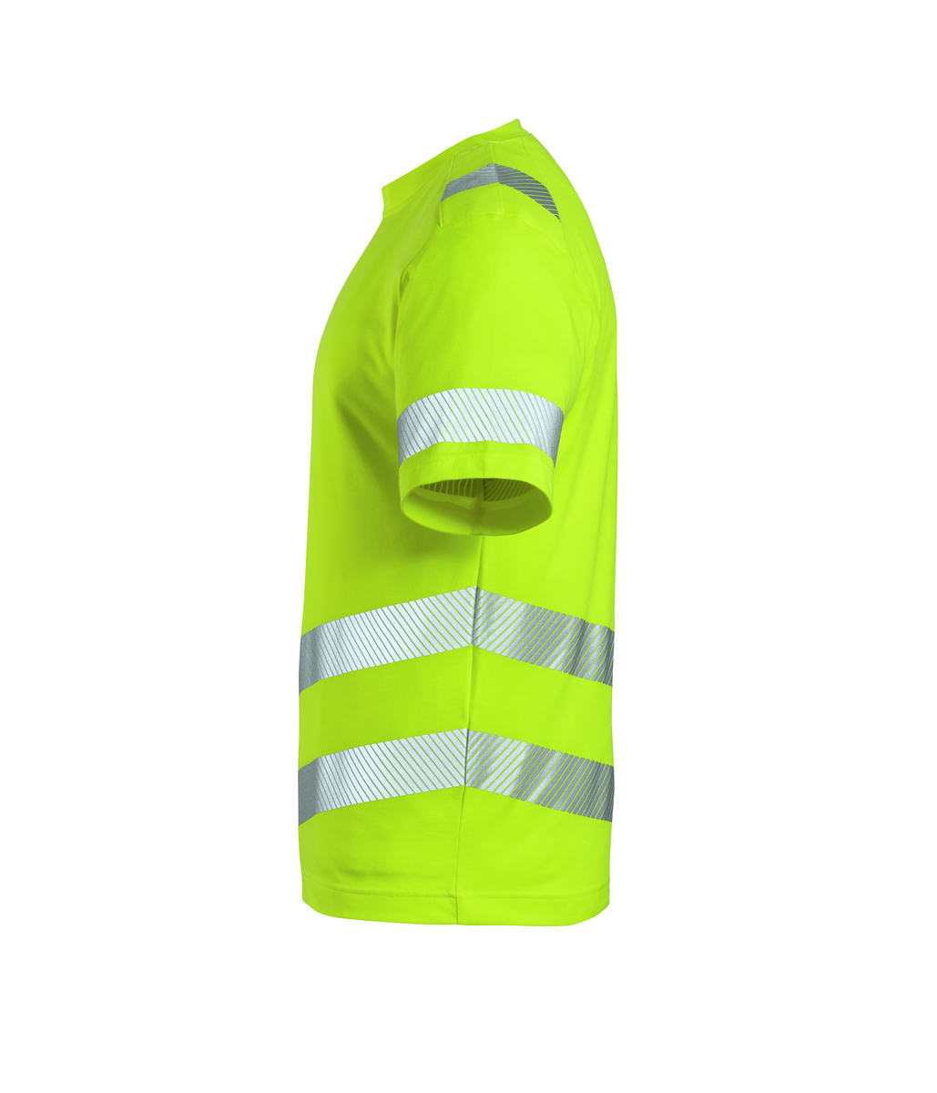 CWS Core HighVis: T-Shirt High Vis Yellow w. Reflective Stripes Short Sleeves view 4