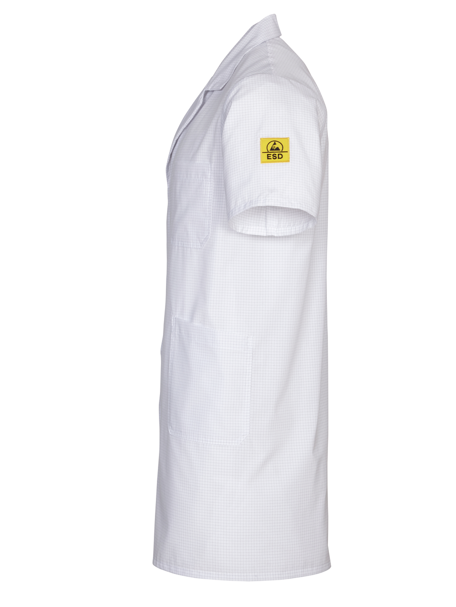 CWS ESD Safe Line: Coat Men White Short Sleeves view 4