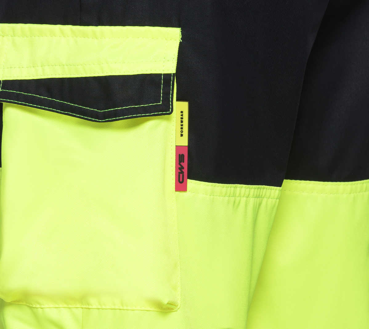 CWS Alpha HighVis: hlače s pasom v temno modri/varnostno rumeni barvi z žepi za kolena in odsevnimi črtami view 8