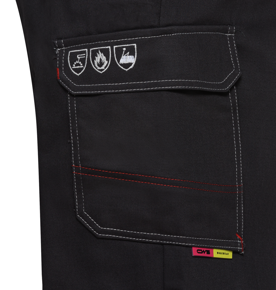 CWS Alpha Welding 2: Dungarees Darkgrey w. Reflective Stripes w. Kneepad Pockets view 8