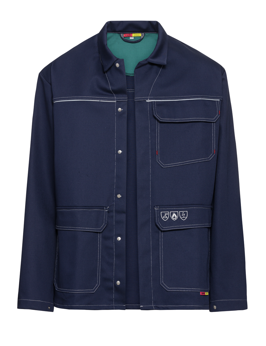 CWS Alpha Welding 2: Work Jacket Darkblue w. Reflective Stripes view 6