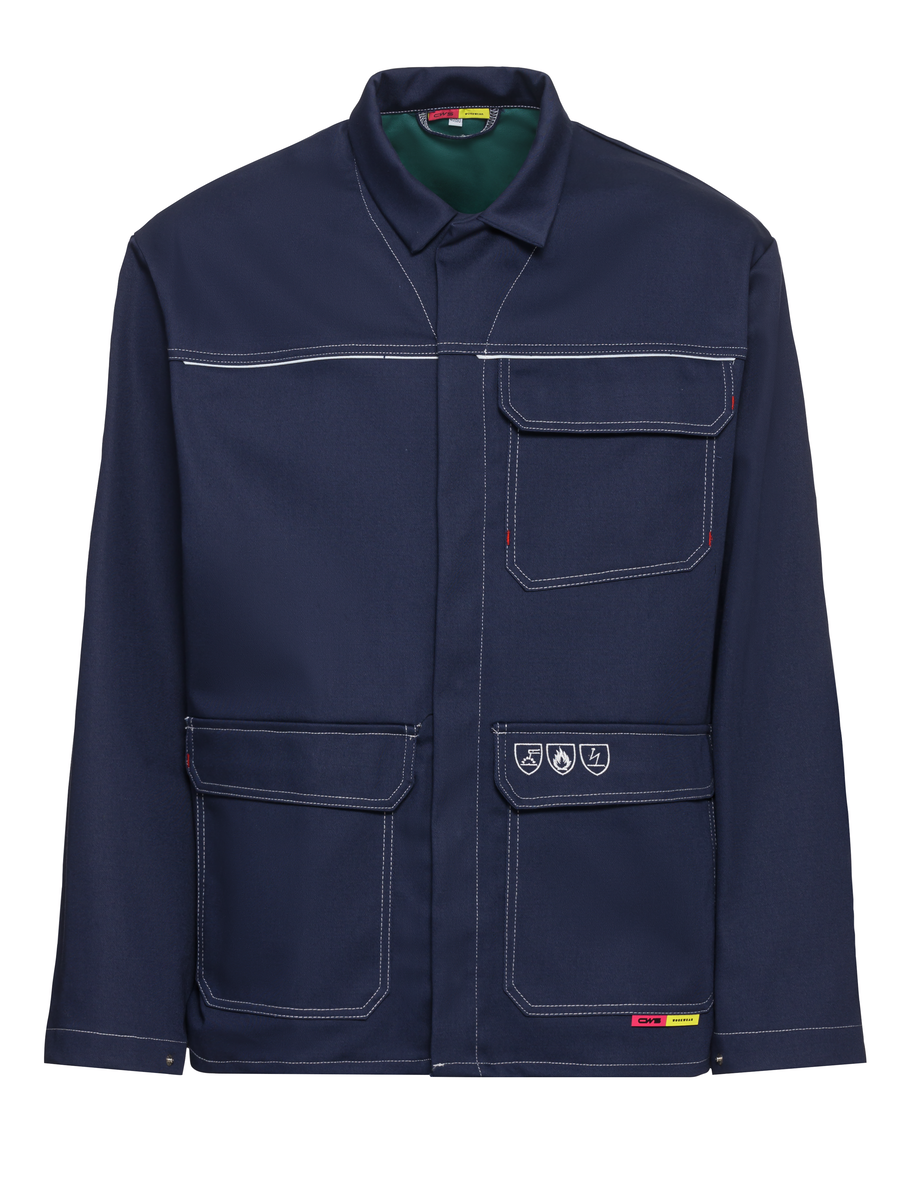 CWS Alpha Welding 2: Work Jacket Darkblue w. Reflective Stripes view 5