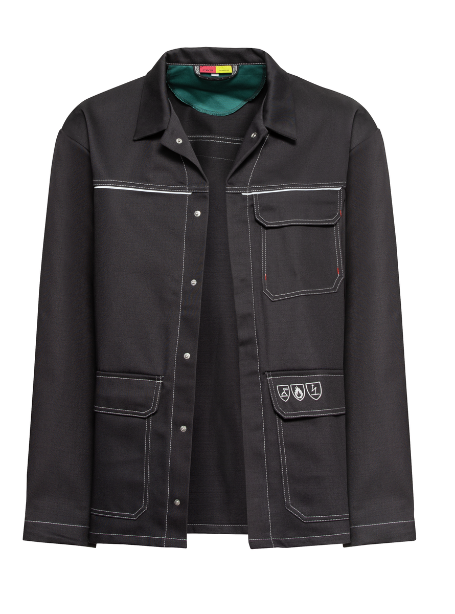 CWS Alpha Welding 2: Work Jacket Darkgrey w. Reflective Stripes view 6