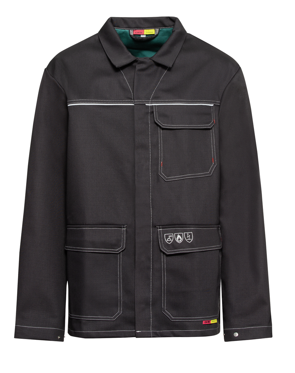 CWS Alpha Welding 2: Work Jacket Darkgrey w. Reflective Stripes view 5