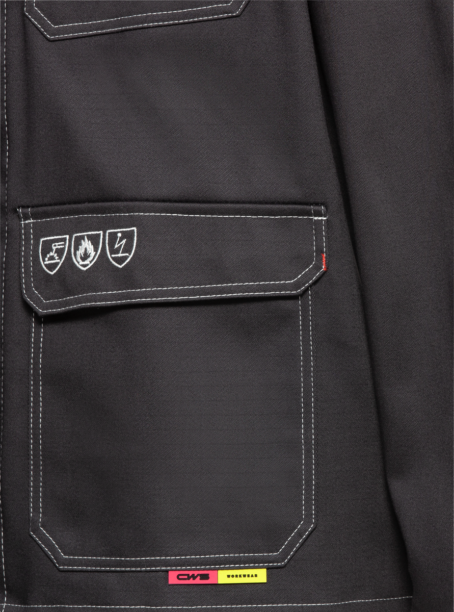 CWS Alpha Welding 2: Work Jacket Darkgrey w. Reflective Stripes view 9