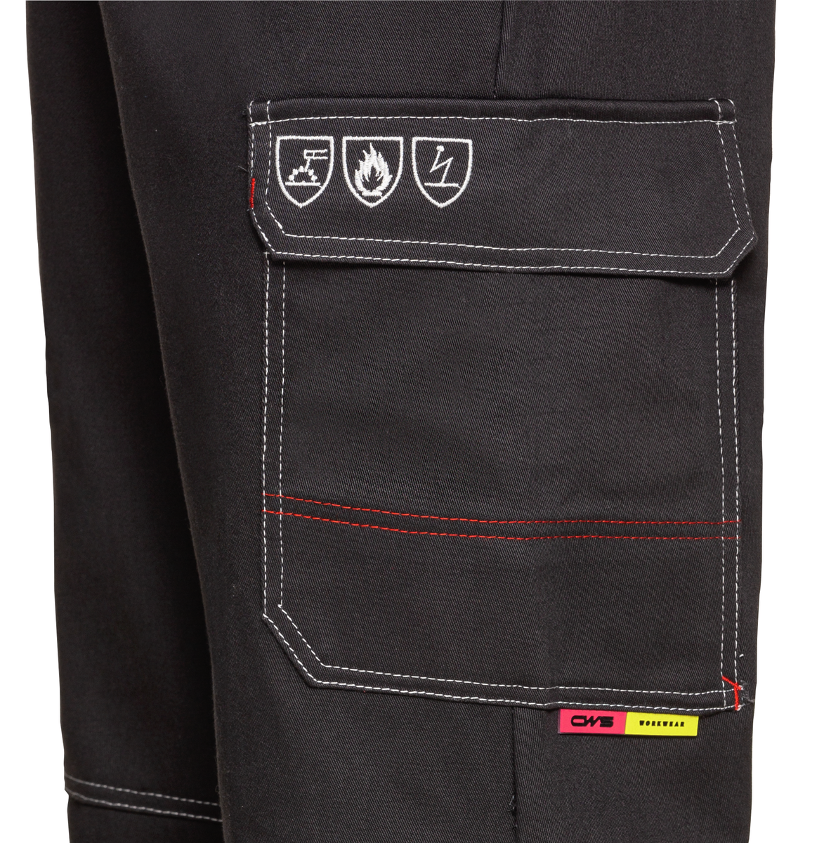 CWS Alpha Welding 2: Trousers Darkgrey w. Reflective Stripes w. Kneepad Pockets view 8