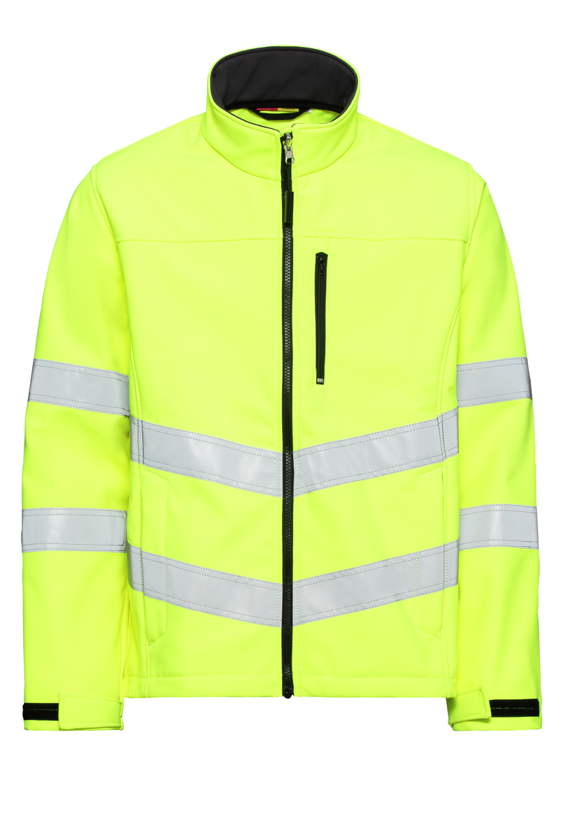 CWS Core HighVis: Softshell jakna visoke vidljivosti rumene barve z odsevnimi črtami view 5