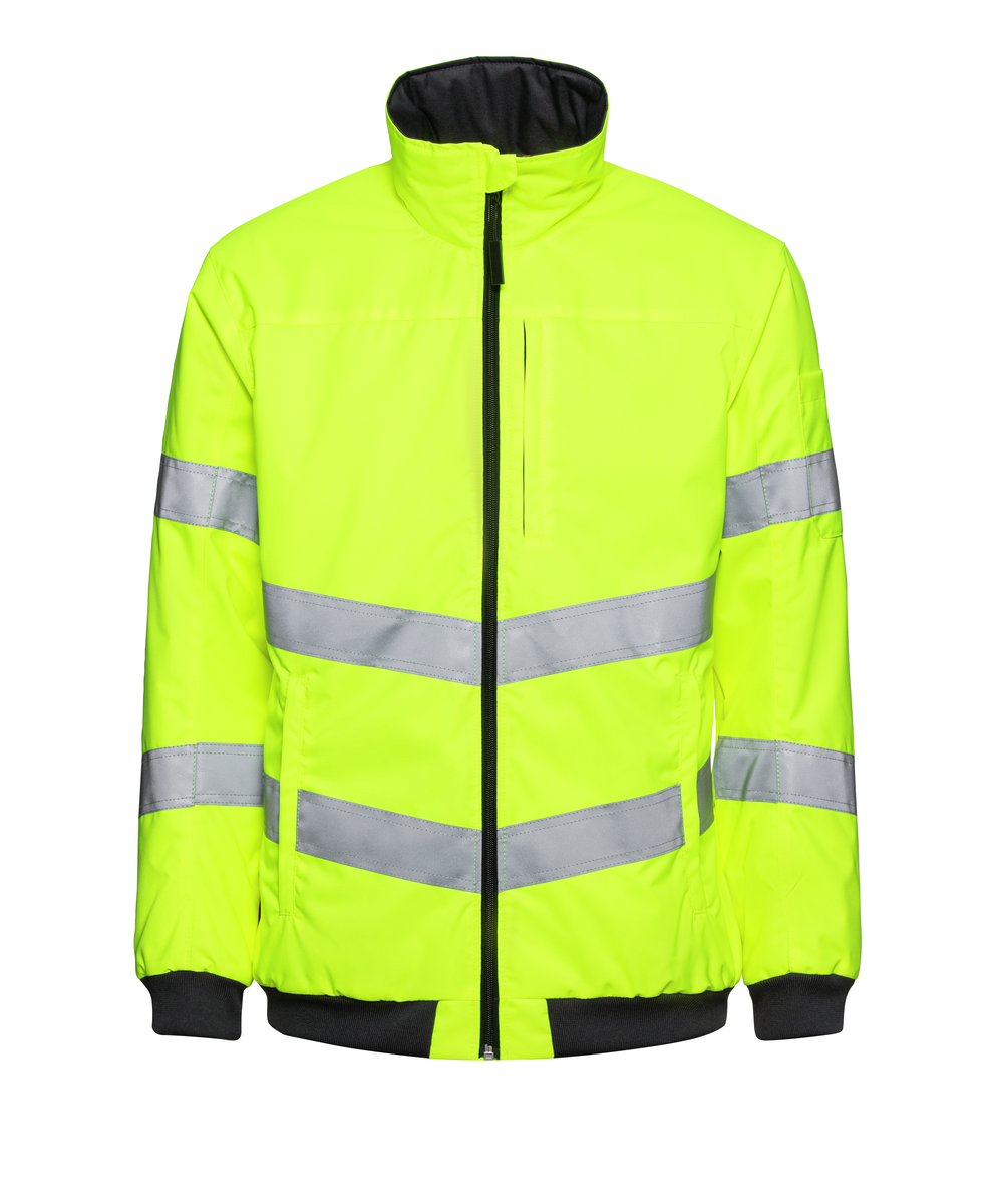 CWS Core HighVis: Jacket High Vis Yellow w. Reflective Stripes view 3