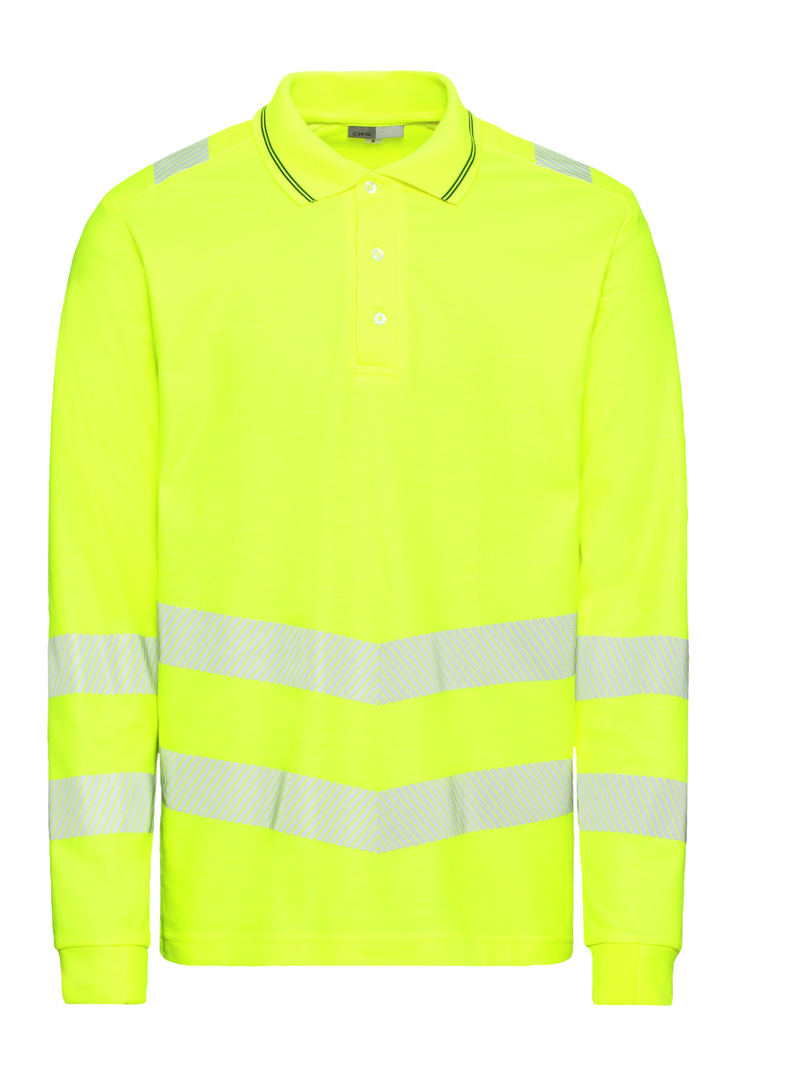 CWS Core HighVis: Poloshirt High Vis Yellow Long Sleeves view 5