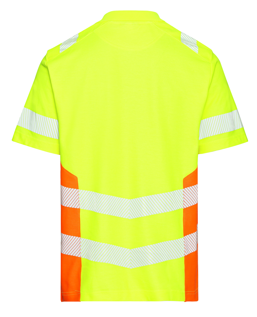 CWS Core HighVis: Poloshirt High Vis Yellow/High Vis Orange w. Reflective Stripes Short Sleeves view 6