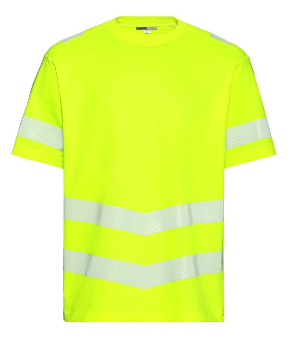 CWS Core HighVis: T-Shirt High Vis Yellow w. Reflective Stripes Short Sleeves view 5