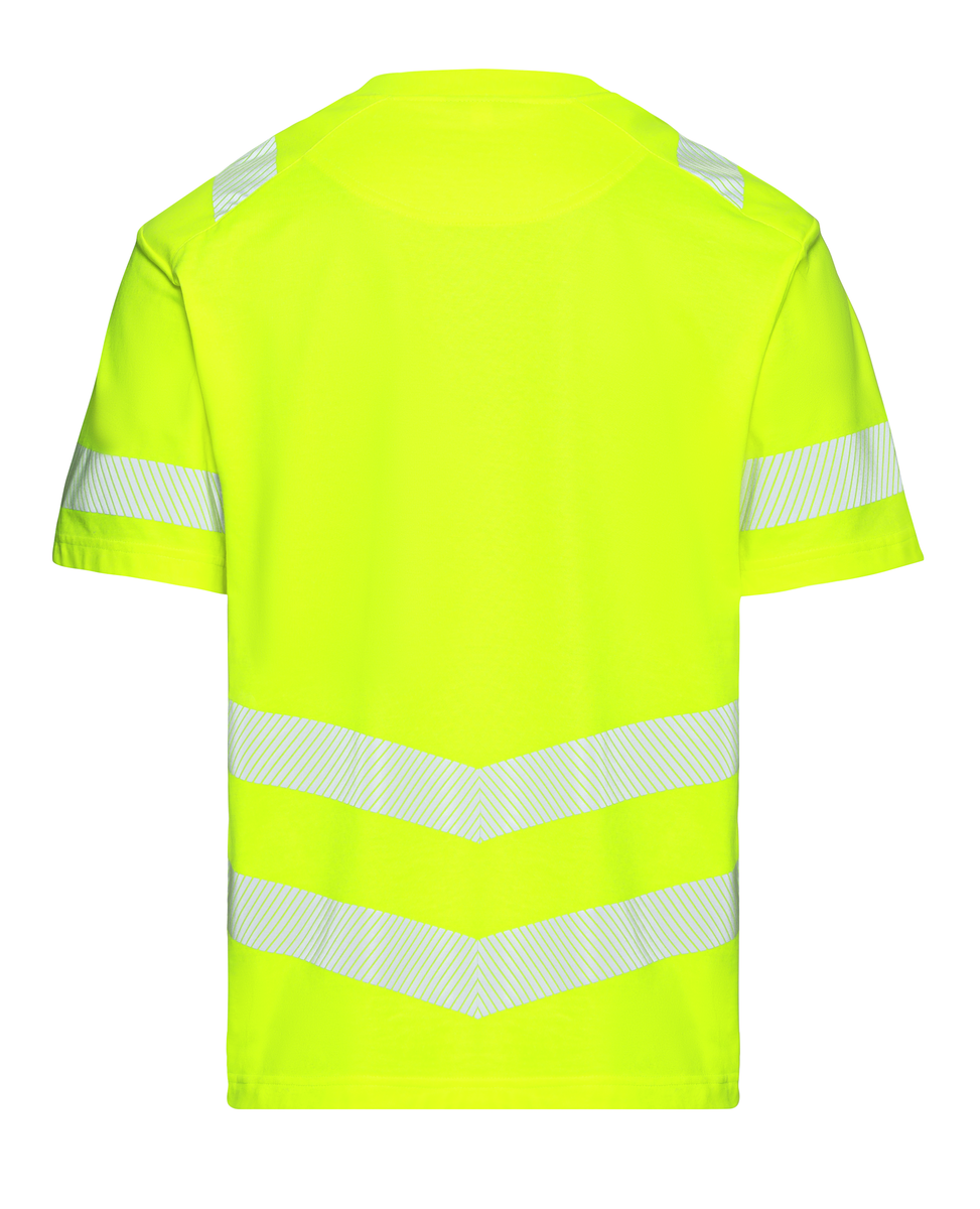 CWS Core HighVis: T-Shirt High Vis Yellow w. Reflective Stripes Short Sleeves view 6