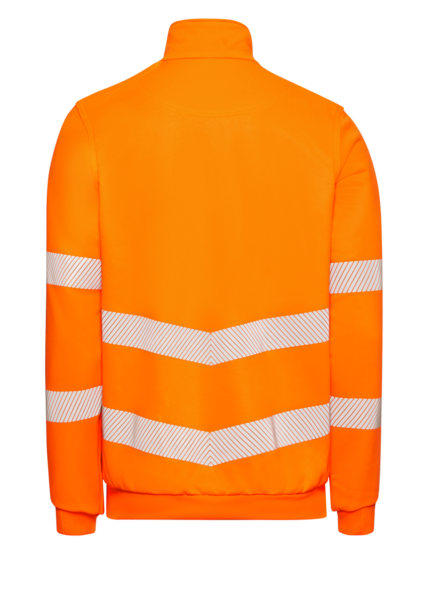CWS Core HighVis: Sweatshirt High Vis Orange w. Reflective Stipes w. Zip view 6