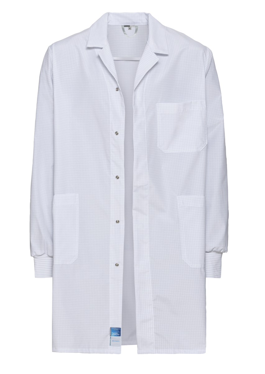 CWS ESD Safe Line: Coat Men White w. Sleeve Cuffs Long Sleeves view 7