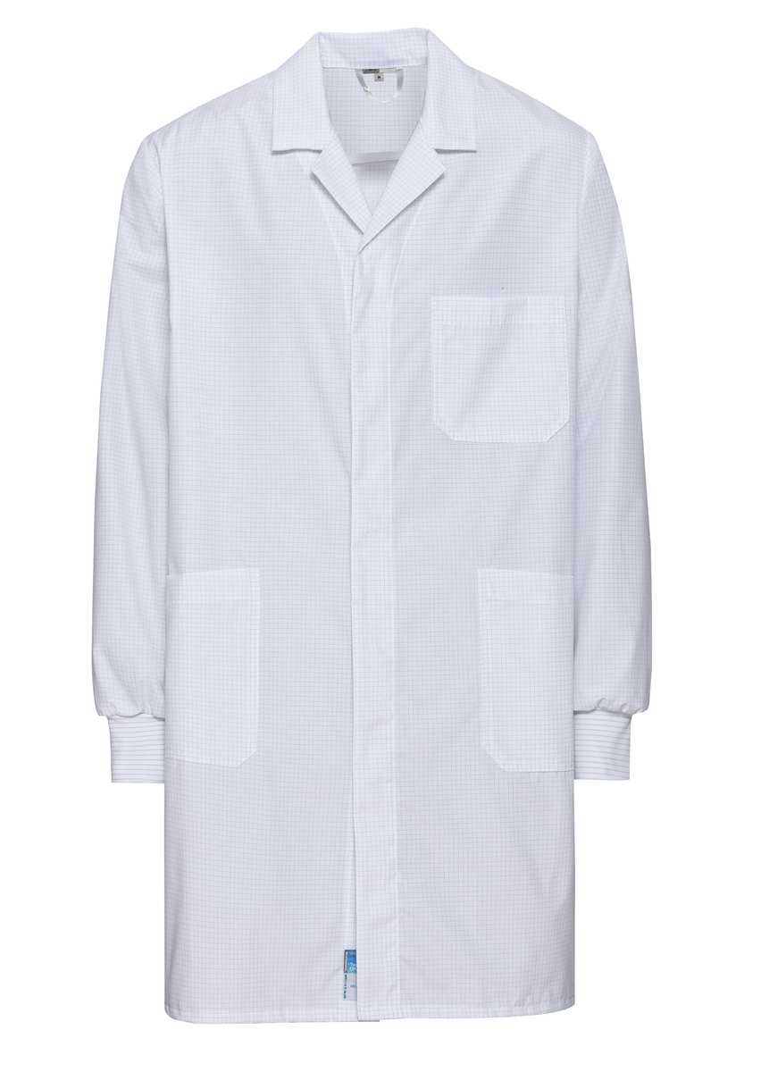 CWS ESD Safe Line: Coat Men White w. Sleeve Cuffs Long Sleeves view 6