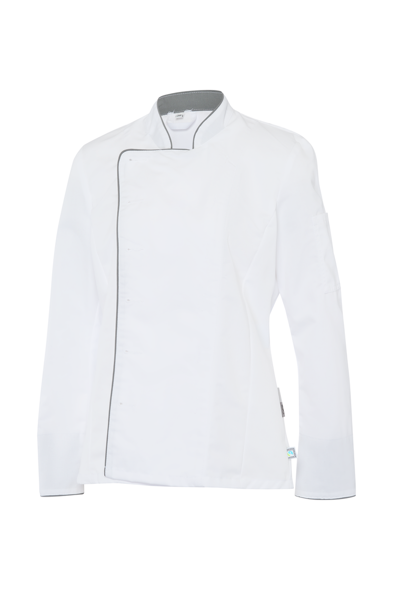 CWS Paris Line: Chef Jacket Ladies White/Grey view 2
