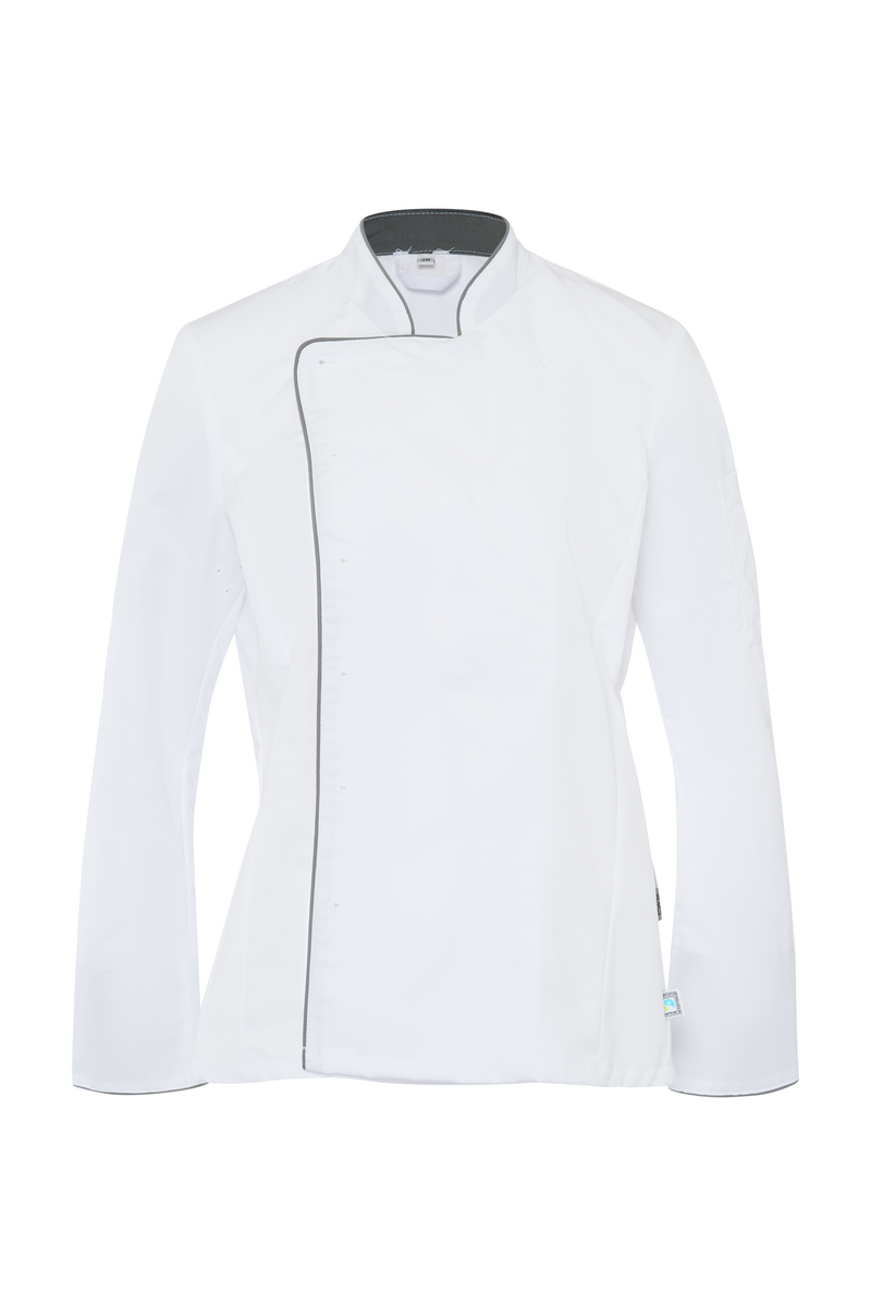 CWS Paris Line: Chef Jacket Ladies White/Grey view 3