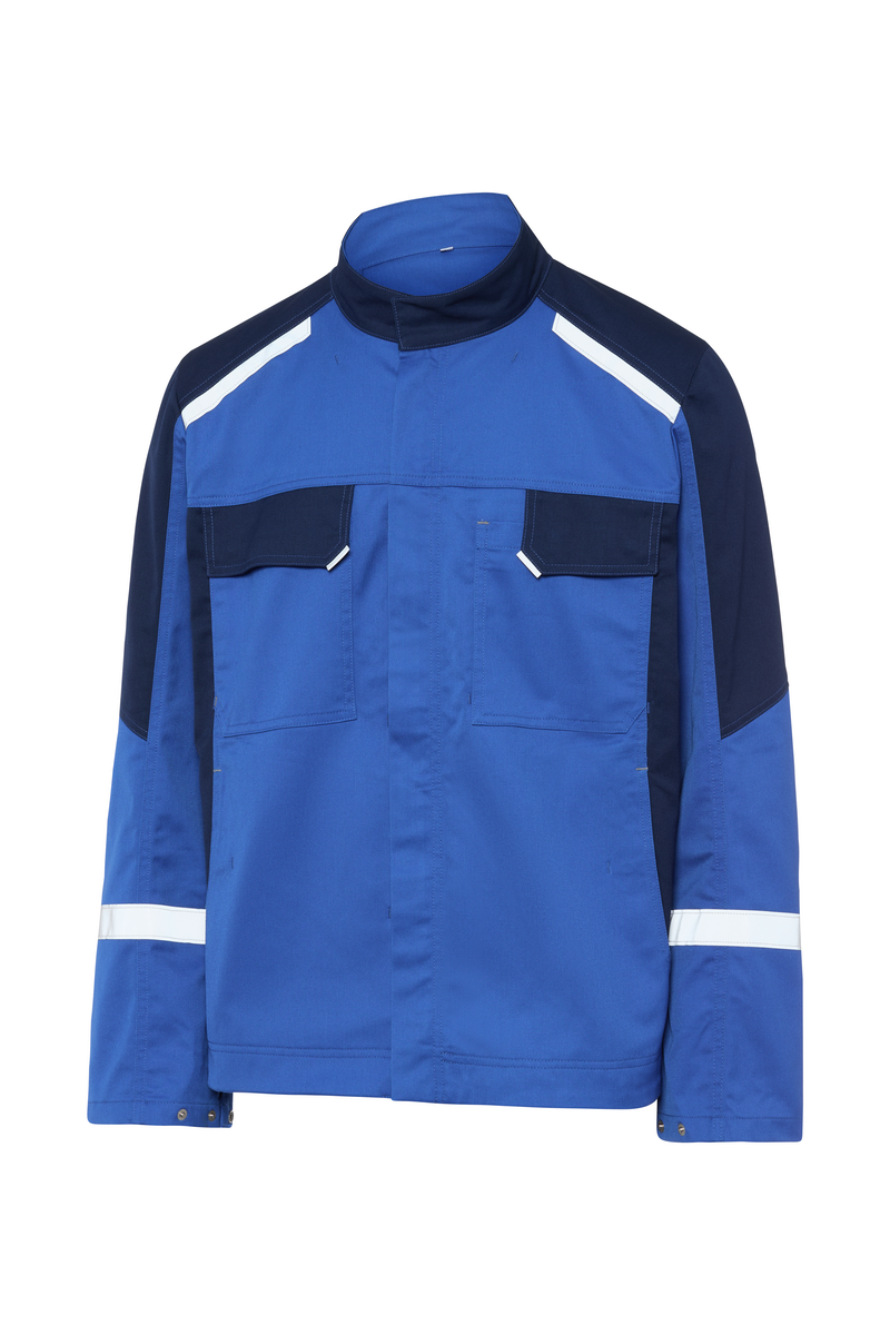 CWS Industry Comfort w.HiVi elements: Work Jacket Blue/Darkblue w. Reflective Stripes view 4