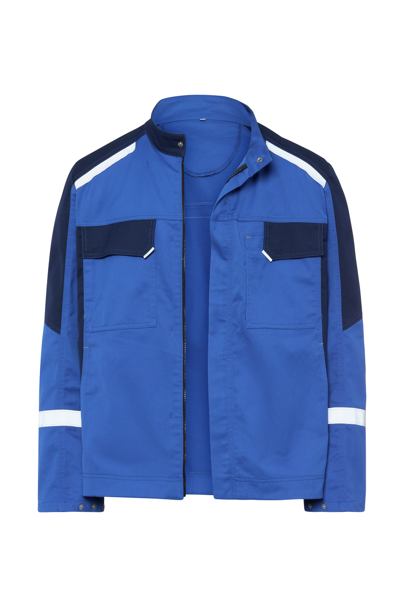 CWS Industry Comfort w.HiVi elements: Work Jacket Blue/Darkblue w. Reflective Stripes view 6