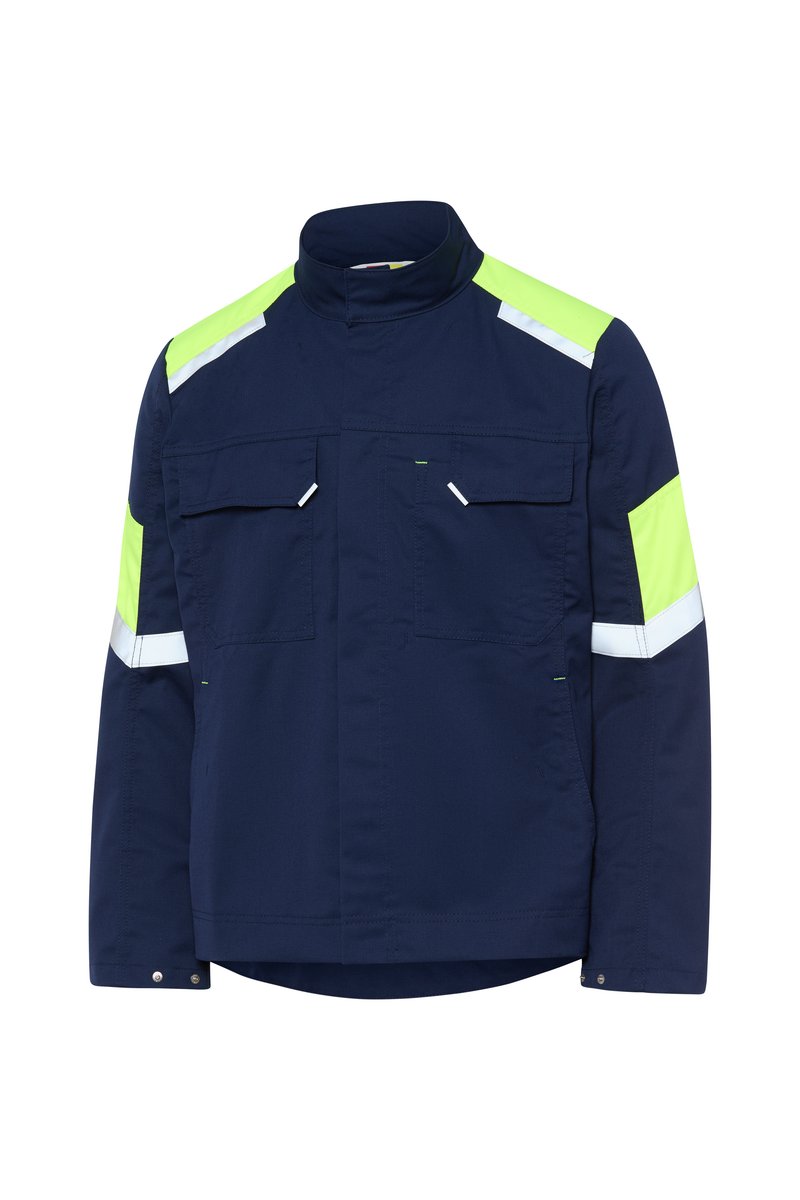 CWS Industry Comfort: Delovni jopič temno modra/visoka vidna rumena z odsevnimi črtami view 2