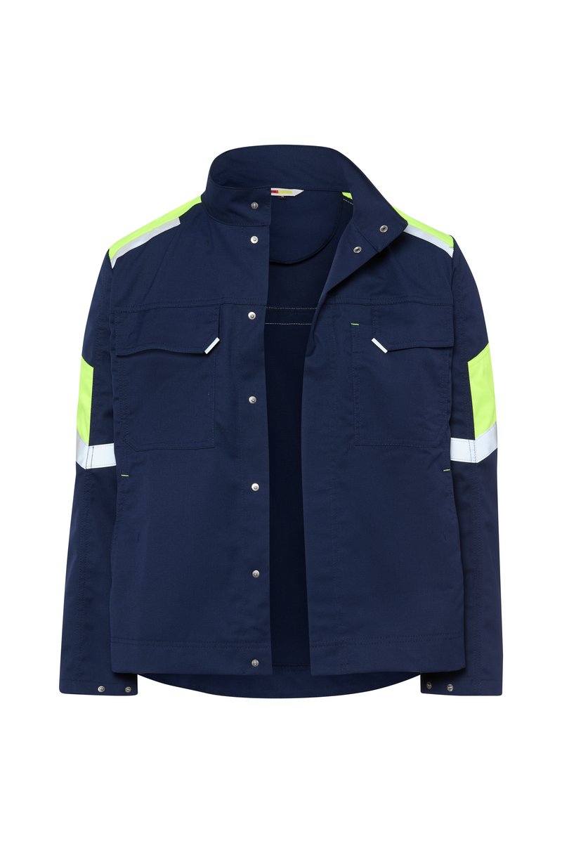 CWS Industry Comfort: Delovni jopič temno modra/visoka vidna rumena z odsevnimi črtami view 4