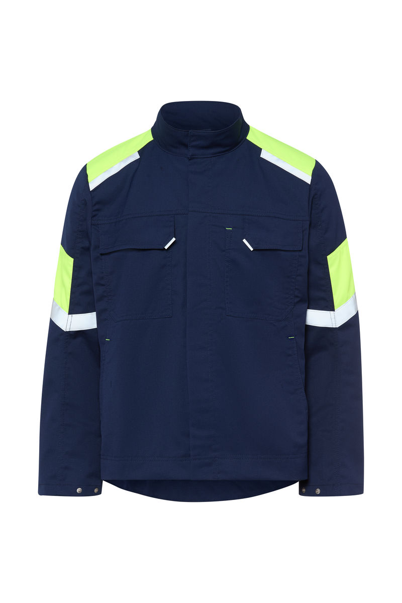 CWS Industry Comfort: Delovni jopič temno modra/visoka vidna rumena z odsevnimi črtami view 3