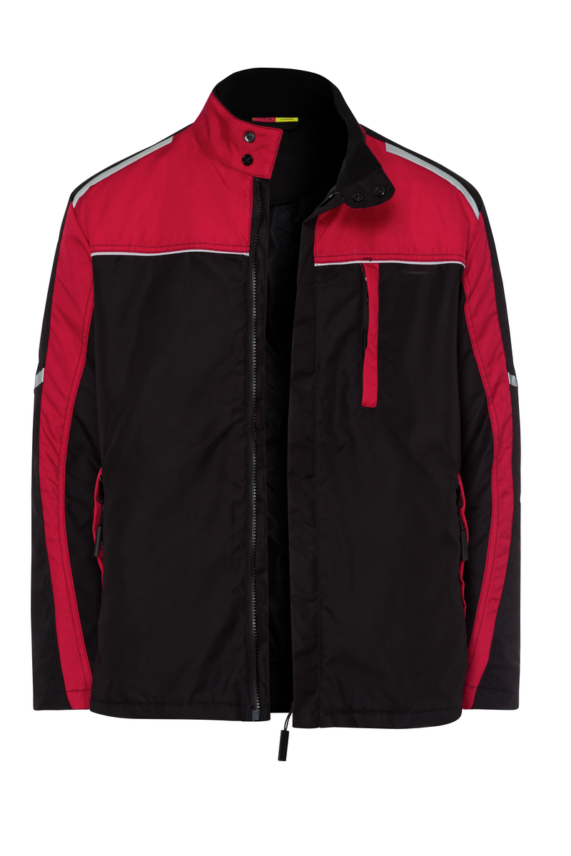 CWS Profi Line Outdoor: Work Jacket Black/Red Lined view 2