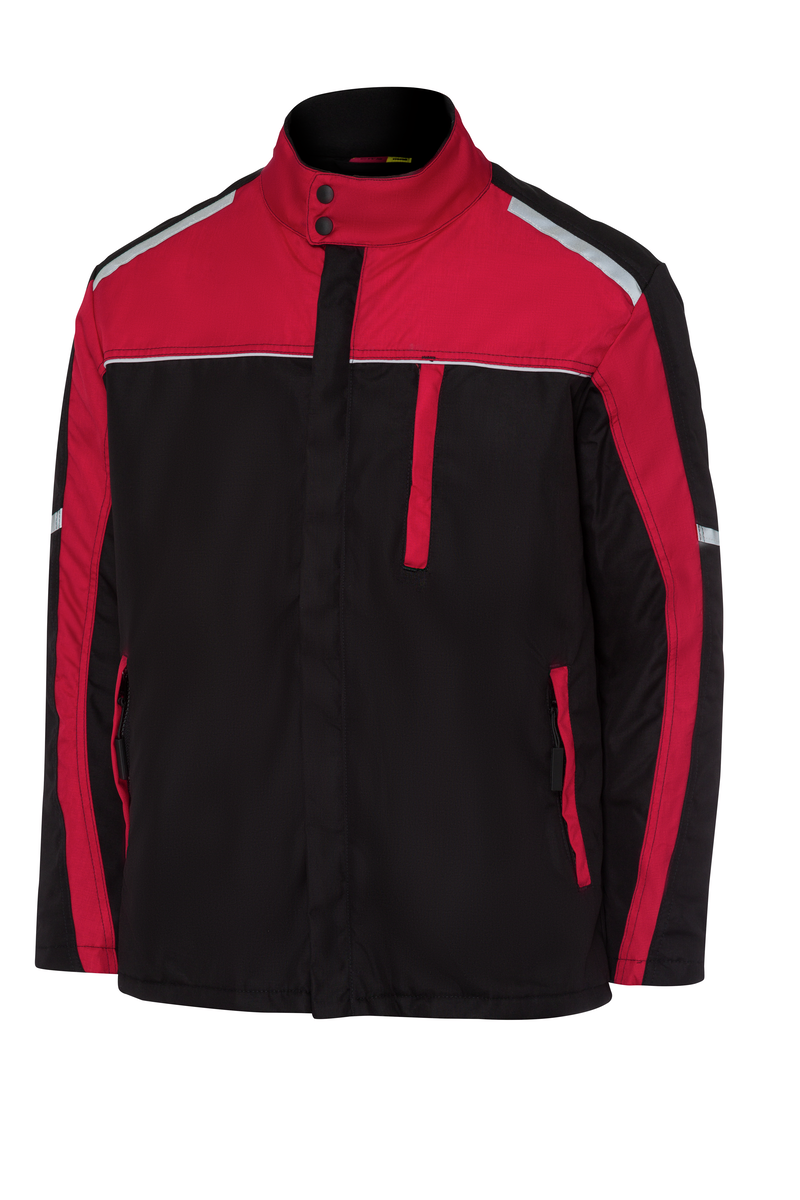 CWS Profi Line Outdoor: Work Jacket Black/Red Lined view 4
